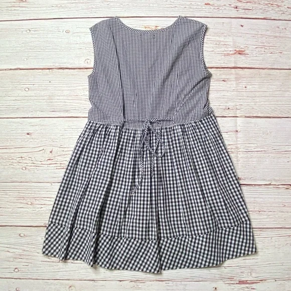 Madewell Tie Back Cotton Gingham Dress Sz S - Picture 14 of 16
